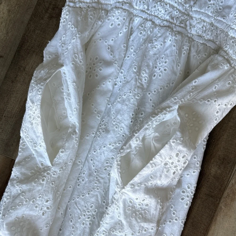 Isabel Maternity 100% Cotton Eyelet Dress - Picture 13 of 13